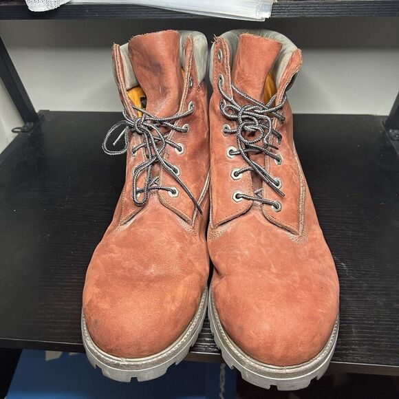 Timberland Boots Red Mens Size 14 Made In USA - Picture 4 of 15